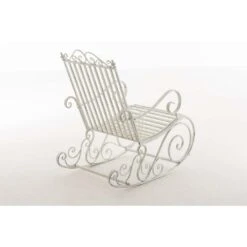 Clp Schommelstoel Smilla Antiek Wit 7 Clp Schommelstoel Smilla Antiek Wit -Beliani Winkel 1000045406 0103
