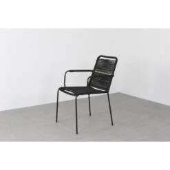 VDG Denver Rope Stapelbare Tuinstoel - Zwart -Beliani Winkel 1000048025 0102