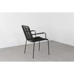 VDG Denver Rope Stapelbare Tuinstoel - Zwart -Beliani Winkel 1000048025 0103