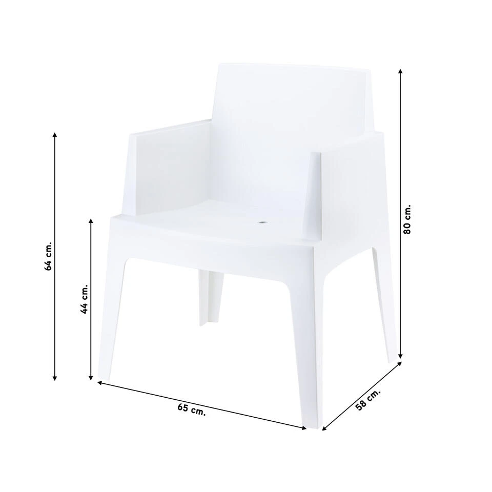 VDG Siesta Box Stapelbare Stoel - Wit 2 VDG Siesta Box Stapelbare Stoel - Wit - Afbeelding 2