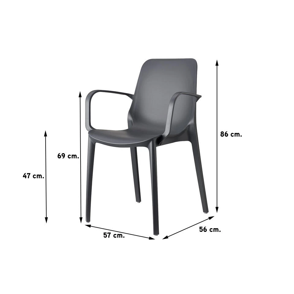 Scab Ginevra Armstoel - Antraciet 2 Scab Ginevra Armstoel - Antraciet - Afbeelding 2