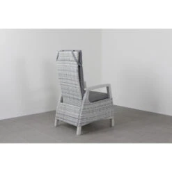 VDG Darwin Wicker Verstelbare Tuinstoel - Licht Grijs -Beliani Winkel 1000048056 0103