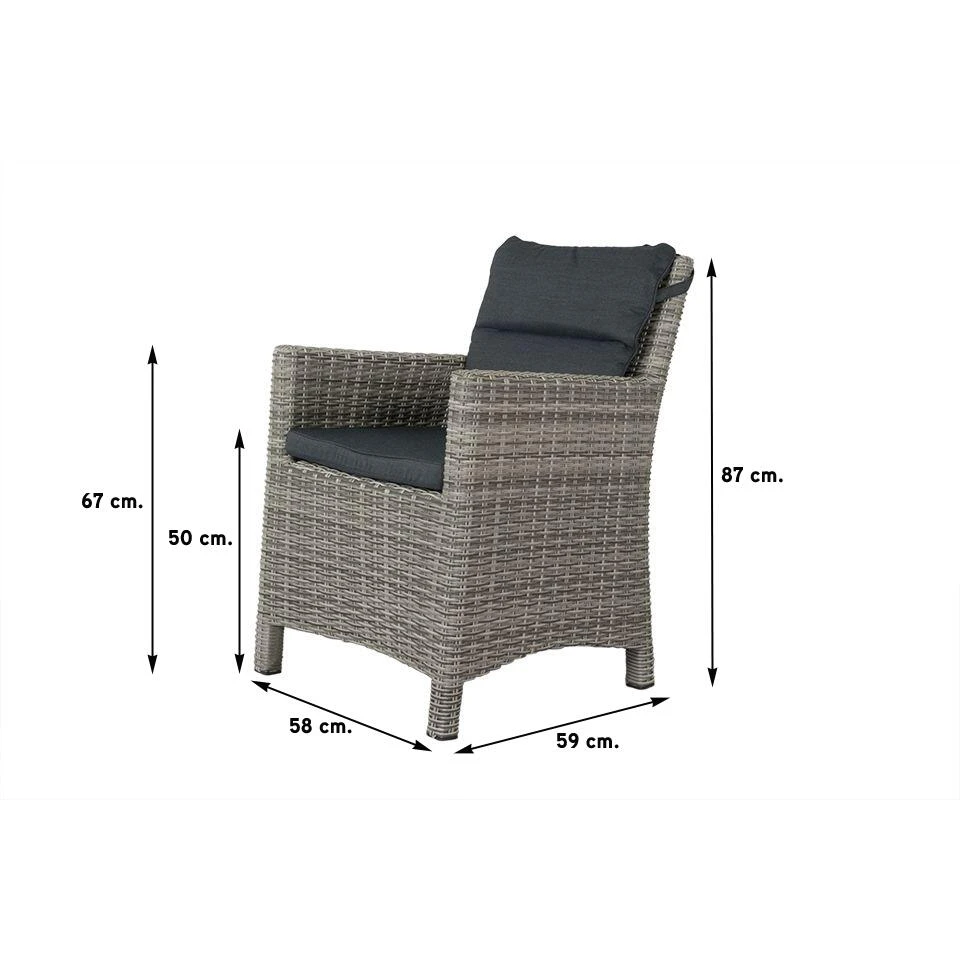 VDG Olivia Wicker Tuinstoel - Paloma Grijs 2 VDG Olivia Wicker Tuinstoel - Paloma Grijs - Afbeelding 2