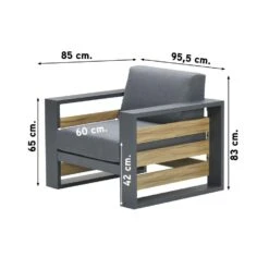 Garden Impressions Solo Lounge Fauteuil - Carbon Black/Mystic Grey -Beliani Winkel 1000048695 0101