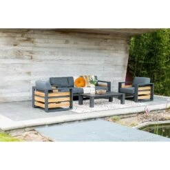 Garden Impressions Solo Lounge Fauteuil - Carbon Black/Mystic Grey -Beliani Winkel 1000048695 0103