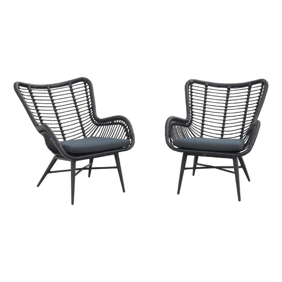 VDG Jasmine Loungestoelen Set - Black 1 VDG Jasmine Loungestoelen Set - Black