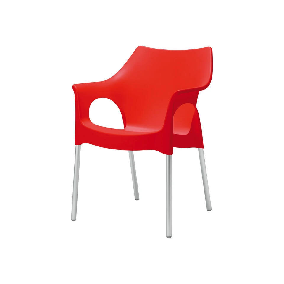 Scab Ola Tuinstoel Rood 1 Scab Ola Tuinstoel Rood