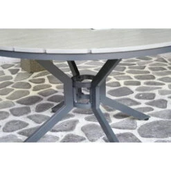 SenS-Line - Jersey Tuintafel Grey Ø140 Cm - Grijs -Beliani Winkel 1000050318 0103
