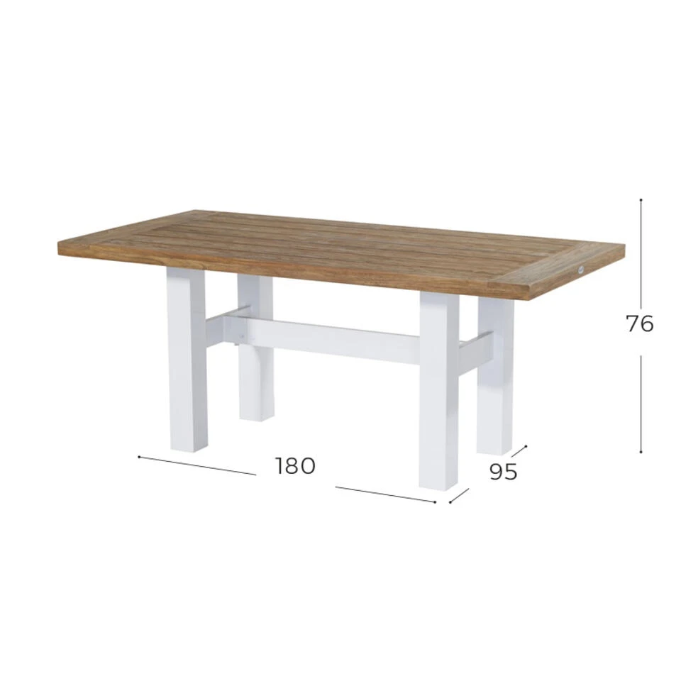 Hartman Yasmani Dining Tuintafel - 180x95 Cm. - White 2 Hartman Yasmani Dining Tuintafel - 180x95 Cm. - White - Afbeelding 2