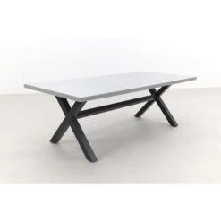Verona Betonlook Tuintafel 220 X 100 Cm. - Black -Beliani Winkel 1000051508 0102