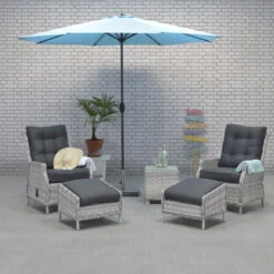 Garden Impressions Santa Rosa Relax Lounge Tuinstoelen - Grijs -Beliani Winkel 1000052351 0102