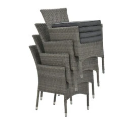 Garden Impressions Jerba Tuinstoel Grijs - 4 Stuks -Beliani Winkel 1000052360 0104