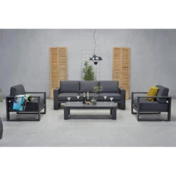 Garden Impressions Plaza Lounge Tuinstoel - Donker Grijs -Beliani Winkel 1000052950 0102