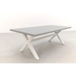 VDG Verona Betonlook Tuintafel 220 X 100 Cm. - White -Beliani Winkel 1000053241 0102