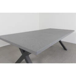 VDG Verona Betonlook Tuintafel 220 X 100 Cm. - Antraciet -Beliani Winkel 1000053247 0103