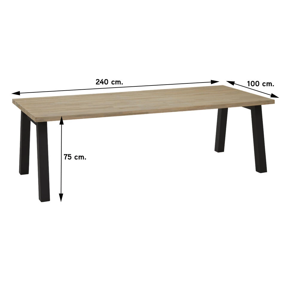 Taste Derby Tuintafel - 240x100 Cm. - Antraciet Poten 2 Taste Derby Tuintafel - 240x100 Cm. - Antraciet Poten - Afbeelding 2