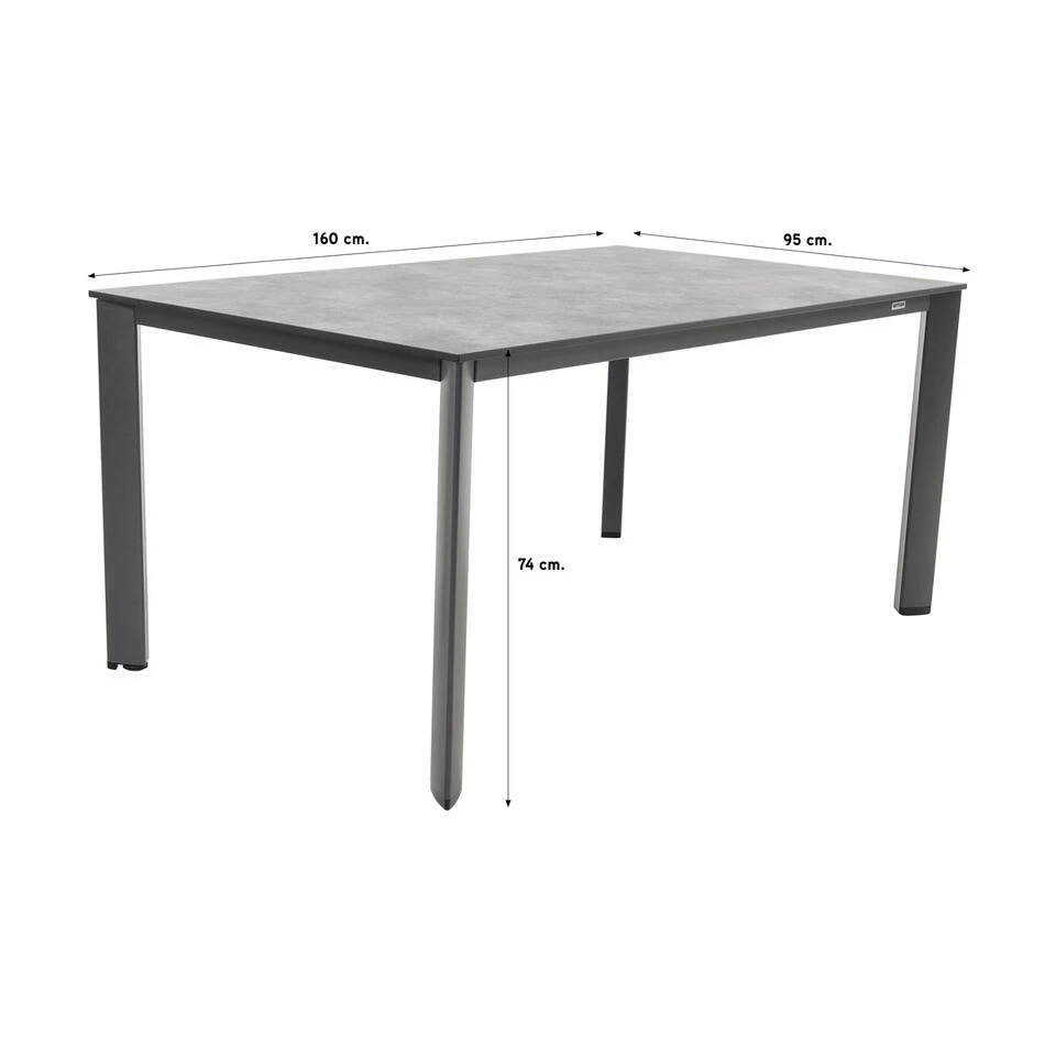 Kettler Edge Tuintafel 160 X 95 Cm. - HPL Antraciet 2 Kettler Edge Tuintafel 160 X 95 Cm. - HPL Antraciet - Afbeelding 2