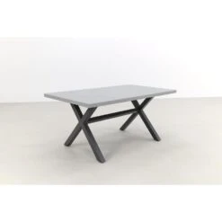 VDG Verona Betonlook Tuintafel 160 X 90 Cm. - Antraciet -Beliani Winkel 1000053264 0102