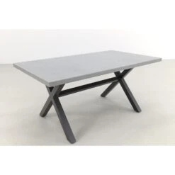 VDG Verona Betonlook Tuintafel 160 X 90 Cm. - Antraciet -Beliani Winkel 1000053264 0103