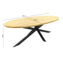 Taste Prado Ellips Ovale Tuintafel - 240x115 Cm. - Antraciet -Beliani Winkel 1000053282 0101