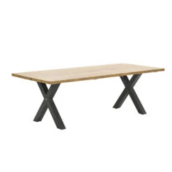 Garden Impressions Zadar Tuintafel 220x100 Donker Grijs - X-frame -Beliani Winkel 1000054086 0104