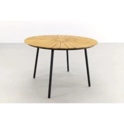 VDG Dave Teak Tuintafel Rond - Ø 110 Cm 6 VDG Dave Teak Tuintafel Rond - Ø 110 Cm -Beliani Winkel 1000054107 0102