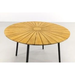 VDG Dave Teak Tuintafel Rond - Ø 110 Cm 7 VDG Dave Teak Tuintafel Rond - Ø 110 Cm -Beliani Winkel 1000054107 0103