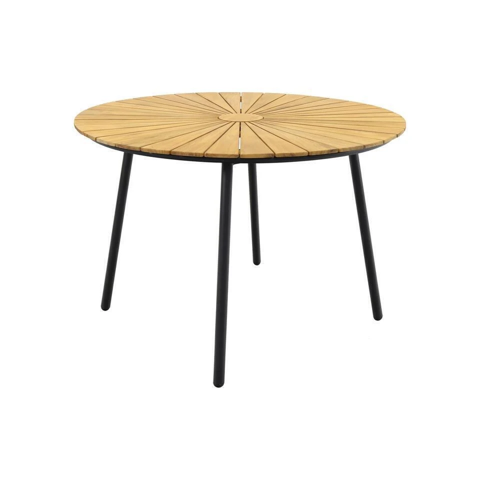 VDG Dave Teak Tuintafel Rond - Ø 110 Cm 1 VDG Dave Teak Tuintafel Rond - Ø 110 Cm