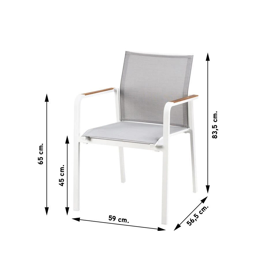 Tutti Stapelstoel Wit Met Teak 2 Tutti Stapelstoel Wit Met Teak - Afbeelding 2