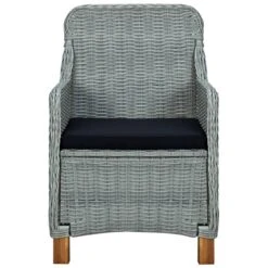 VidaXL Tuinstoelen 2 St Met Kussens Poly Rattan Lichtgrijs -Beliani Winkel 1000056516 0103