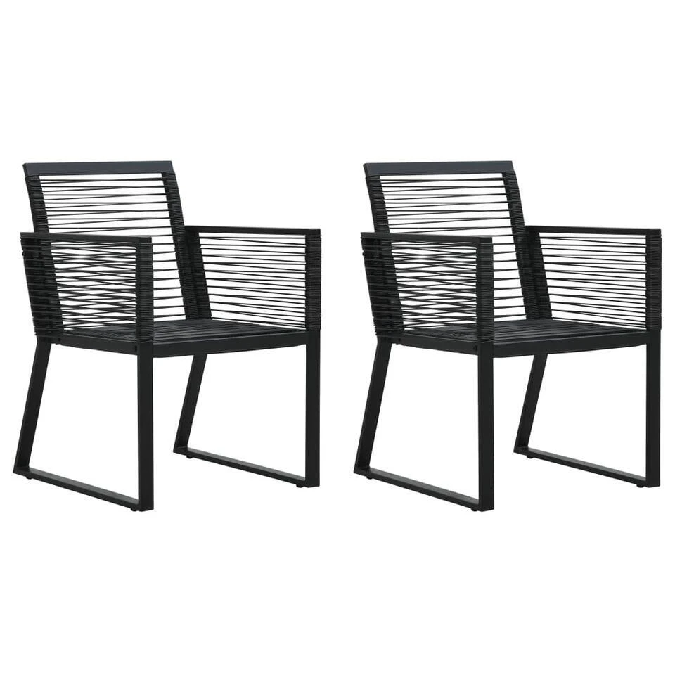VidaXL Tuinstoelen 2 St PVC-rattan Zwart Overig 1 VidaXL Tuinstoelen 2 St PVC-rattan Zwart Overig