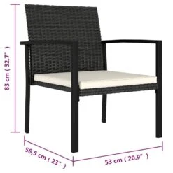 VidaXL Tuinstoelen 2 St Poly Rattan Zwart -Beliani Winkel 1000056530 0104