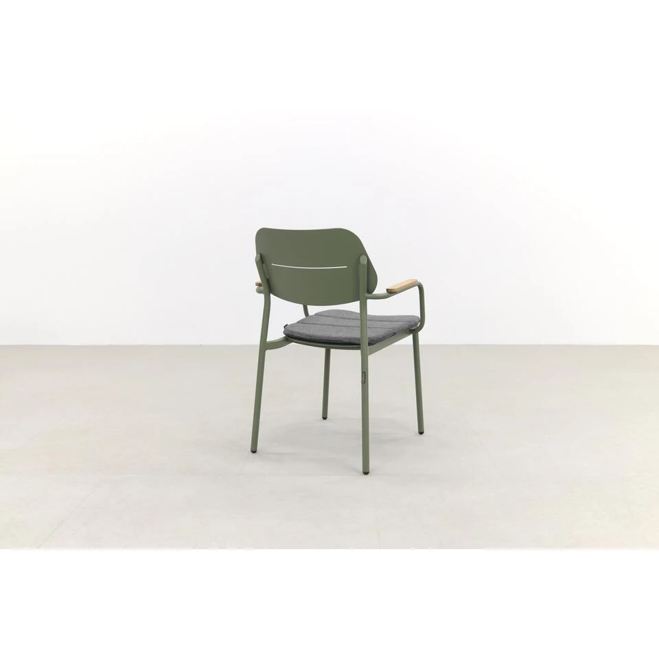 GreenChair Courage Dining Chair - Teak Armleuning - Green 3 GreenChair Courage Dining Chair - Teak Armleuning - Green - Afbeelding 3