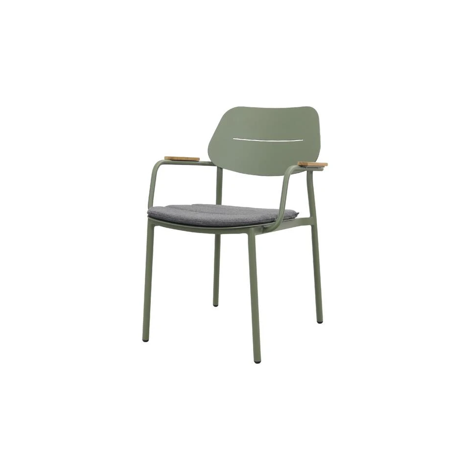 GreenChair Courage Dining Chair - Teak Armleuning - Green 1 GreenChair Courage Dining Chair - Teak Armleuning - Green