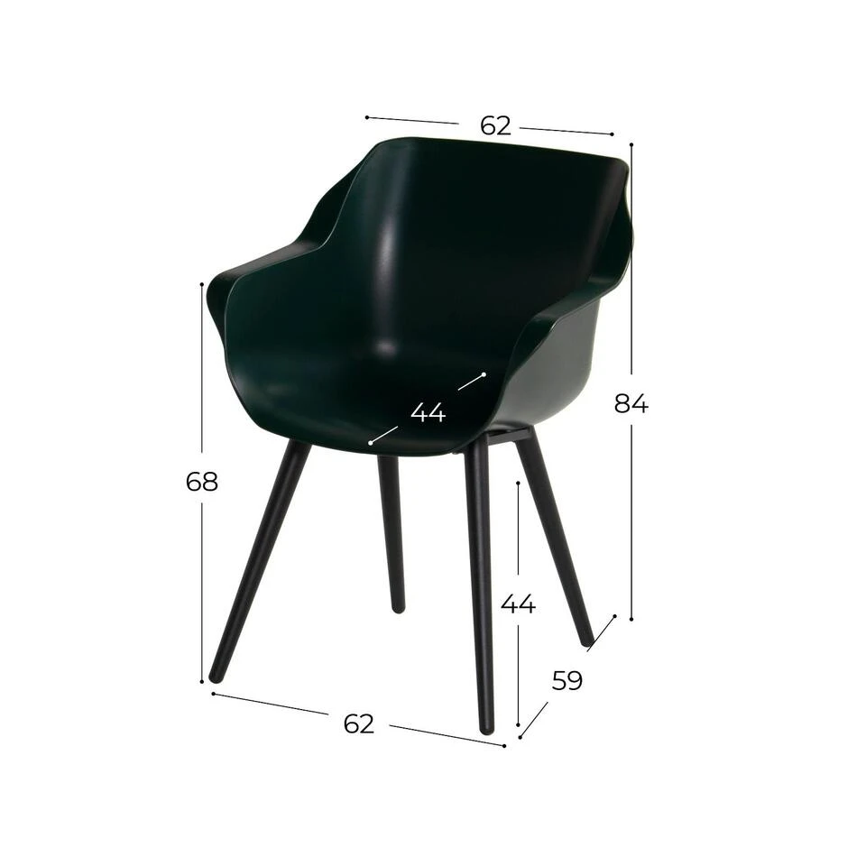 Hartman Sophie Studio Dining Armstoel - Night Green - Set Van 2 2 Hartman Sophie Studio Dining Armstoel - Night Green - Set Van 2 - Afbeelding 2