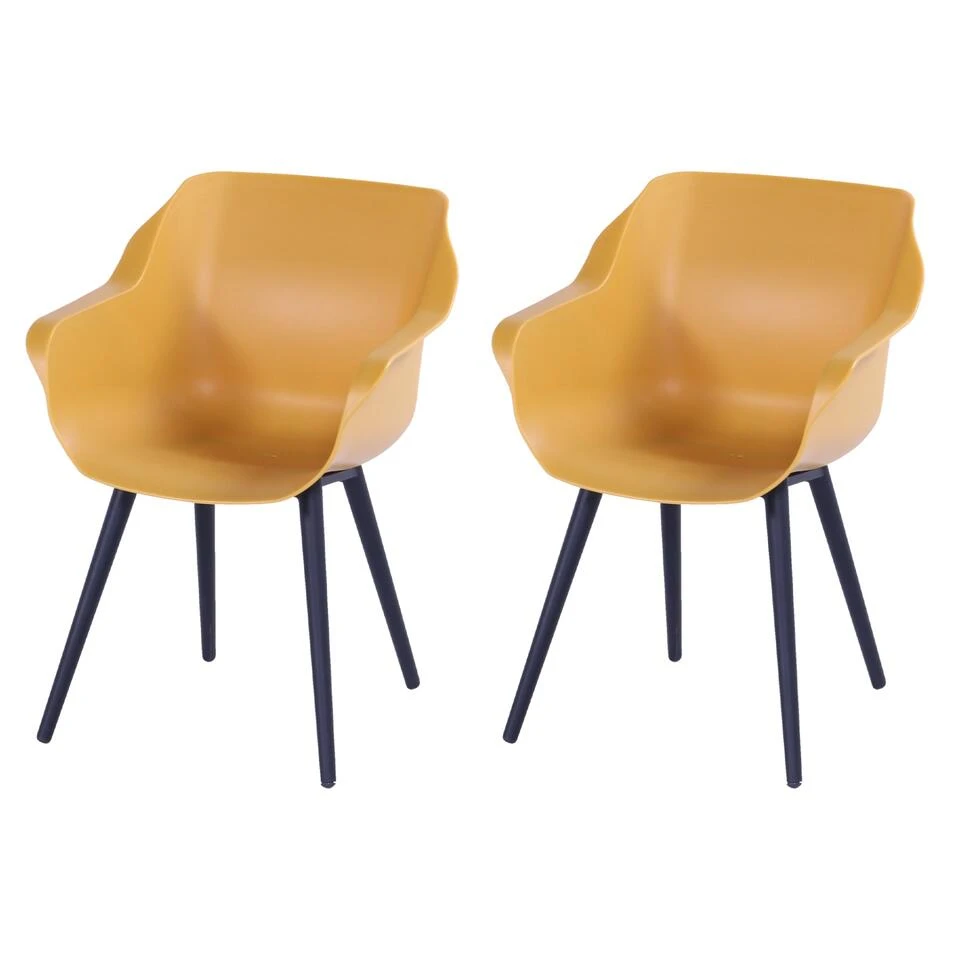 Hartman Sophie Studio Dining Armstoel - Curry Yellow - Set Van 2 1 Hartman Sophie Studio Dining Armstoel - Curry Yellow - Set Van 2