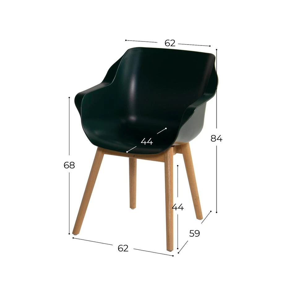 Set Van 2- Hartman Sophie Studio Diningstoel- Night Green- Teak Poot 2 Set Van 2- Hartman Sophie Studio Diningstoel- Night Green- Teak Poot - Afbeelding 2