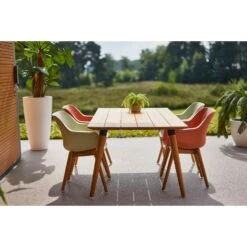 Set Van 2- Hartman Sophie Studio Diningstoel- French Green- Teak Poot -Beliani Winkel 1000073188 0103