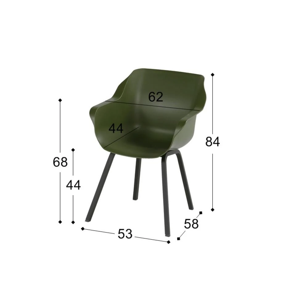 Hartman Sophie Element Dining Armstoel- Moss Groen - 4 St. 4 Hartman Sophie Element Dining Armstoel- Moss Groen - 4 St. - Afbeelding 4