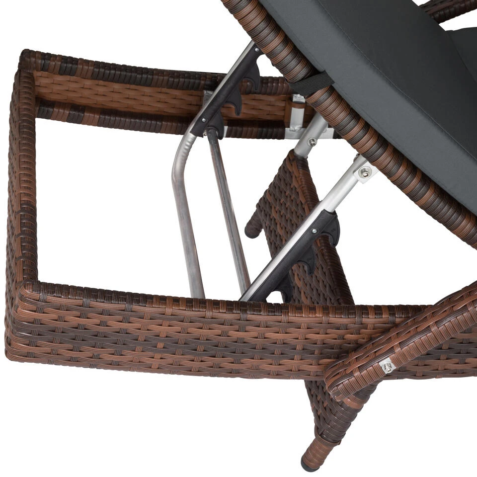 Tectake - Wicker Zonnestoel Océane Zwart / Bruin 4 Tectake - Wicker Zonnestoel Océane Zwart / Bruin - Afbeelding 4
