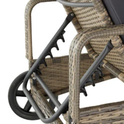 Tectake - Wicker Ligbed Cassis Zonnebed Ligstoel – Natuur -Beliani Winkel 1000077818 0103