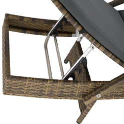 Tectake - Ligbed Océane - Wicker - 5-standen Rugleuning - Natuurkleur -Beliani Winkel 1000077834 0103