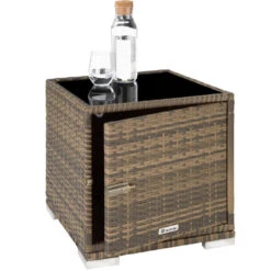 Tectake - 2 Aluminium Ligbedden Incl. Tafel-incl.beschermhoes -natuur -Beliani Winkel 1000077837 0102