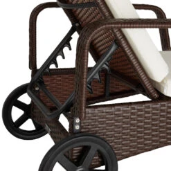 Tectake - Wicker Ligbed Cassis Zonnebed Ligstoel – Bruin/donkerbruin -Beliani Winkel 1000077839 0103