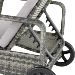 Tectake - Wicker Ligbed Cassis Ligstoel Zonnebed - Grijs -Beliani Winkel 1000077840 0103