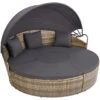 Tectake - Zonne-eiland Santorini - Ligbed - Wicker - Natuurkleur