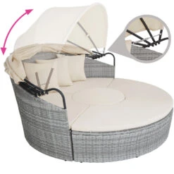 Tectake - Zonne-eiland Santorini - Wicker - Lichtgrijs 7 Tectake - Zonne-eiland Santorini - Wicker - Lichtgrijs -Beliani Winkel 1000077896 0103