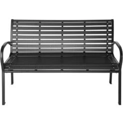Tectake - Tuinbank Pino - Zwart - 126 Cm Breed -Beliani Winkel 1000078022 0102