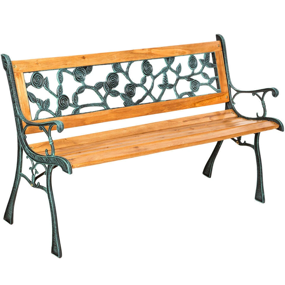 Tectake - Tuinbank - Hout/gietijzer - 124x52x74 Cm 1 Tectake - Tuinbank - Hout/gietijzer - 124x52x74 Cm