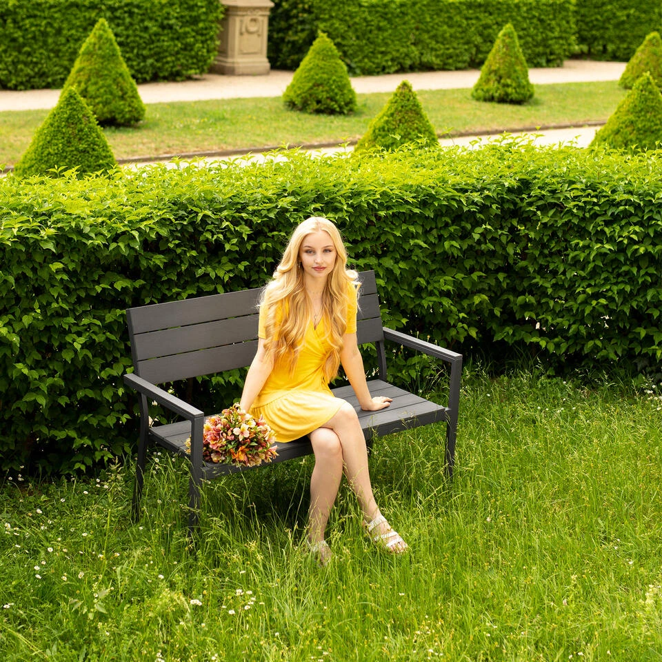 Tectake - Tuinbank Line Donkergrijs 2 Tectake - Tuinbank Line Donkergrijs - Afbeelding 2